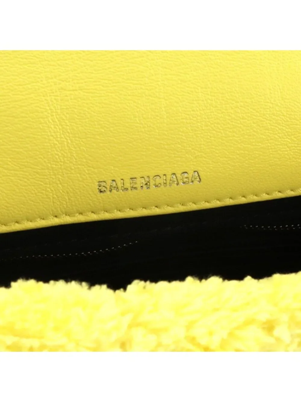 Balenciaga Monaco Chain Shoulder Bag Pile Yellow Silver